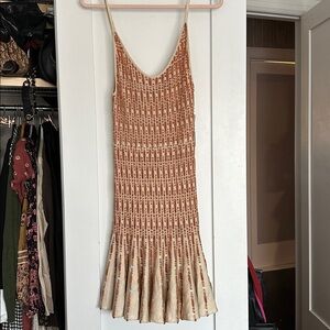 NWT Alice+Olivia copper knit party holiday metallic dress